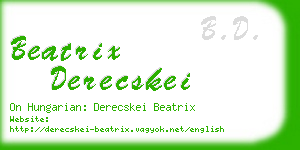 beatrix derecskei business card